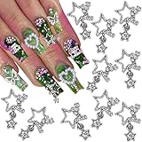 10 Stück Legierung Stern Nagel Charms 3D Star Nail Charms Metall Sterne Nailart Anhänger...