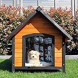 zooprinz Premium Hundehütte Luna - aus wetterfestem Vollholz, Dach zum Öffnen und...