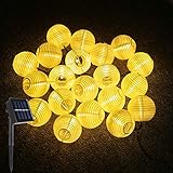 ALED LIGHT LED Solar Lichterkette Lampions, IP65 Wasserdicht 5 Meter 20er LED...