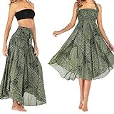 1Pcs Lang Gedruckter Rock Damen Chiffon Bohemien,Rock Damen Lang Boho,Lang Gedruckter...