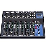 Bluetooth Audio Mixer 7 Kanal dj mischpult Live Studio mit USB DJ Sound Console...