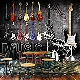 tapeten wohnzimmer 260x210cm Gitarre instrument selbstklebend Art - Moderne Wand-deko...