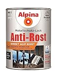 Alpina Metallschutzlack matt – Anthrazitgrau – Anti-Rost-Lack für einen...